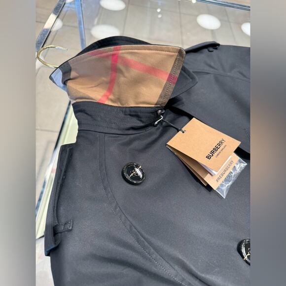 Burberry Classic Black Trench Coat US 8 NWT - Picture 3 of 5